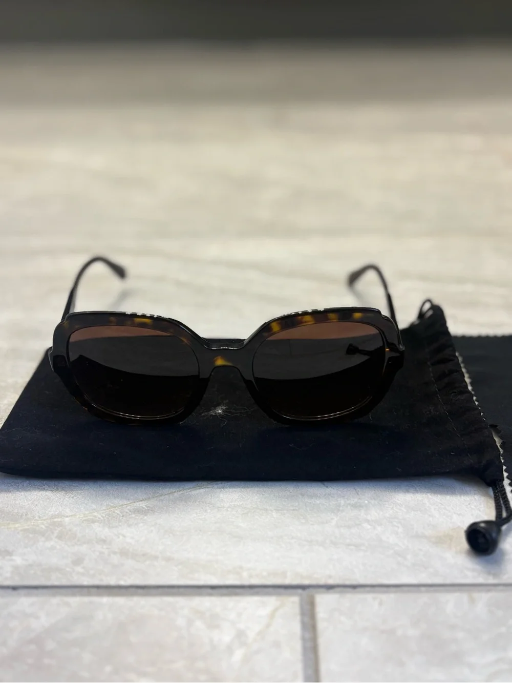 Prada Tortoiseshell Frame Brown-Black Lens Women's Sunglasses